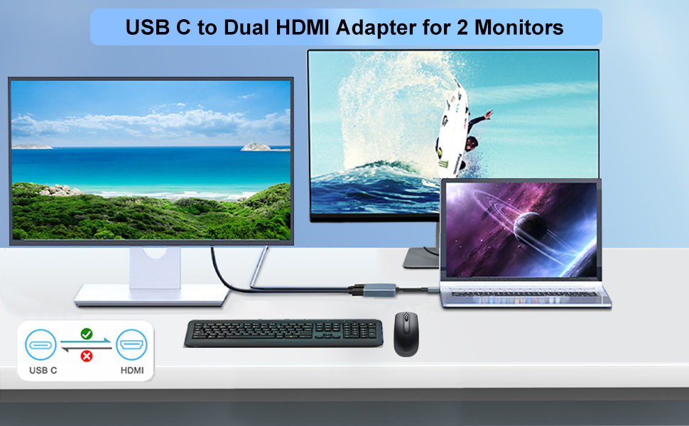 usb c to dual hdmi adapter