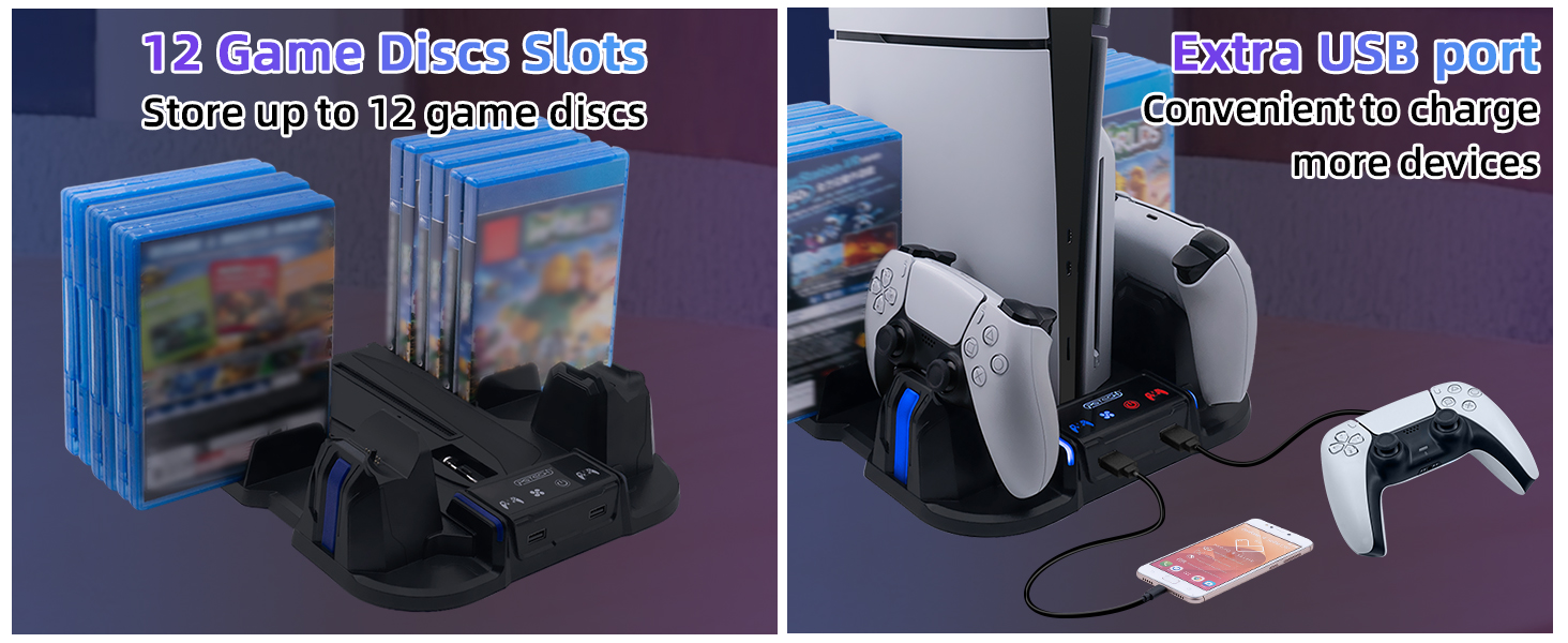 Cooling Charging Stand for NEW PS5 Slim