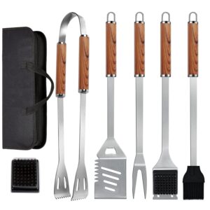 KALAHOL 7-in-1 BBQ Tools Set Extra Thick Stainless Steel Grill Tool Set with Storage Bag