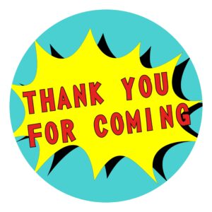 Manta Makes Thank You for Coming to My Party Stickers for Party Bags