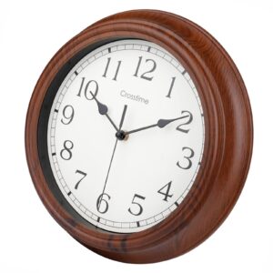 Wall Clock 12 Inch/30CM Retro Silent Non-Ticking Simulated Wooden Wall Clocks for Kitchen Bedroom Office Home