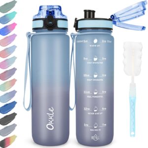 OKKLE Water Bottle 1L BPA Free Sport Drinks Bottle with Portable Handle 1 litre water bottle Lock Cover