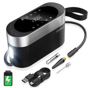 ShockFlo Tyre inflator Portable Air Compressor 150 PSI Cordless Car Air Pump for Tire 7800mAh & DC 12V Rechargeable Electric Tyre inflator with Digital LED Bikes Motorcycle