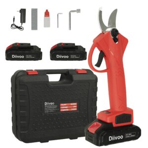 Diivoo Electric Pruning Shears Cordless with 2 Pack 2Ah Rechargeable Batteries
