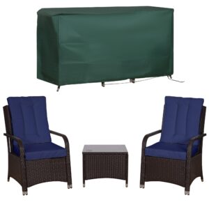 Outsunny 3 Pieces Outdoor Rattan Bistro Set