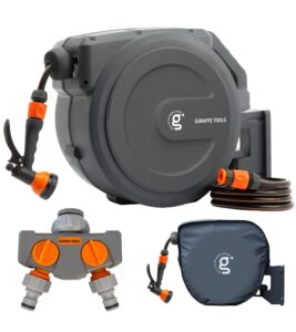 Giraffe Tools Garden Hose Reel Kit with Tap Splitter and Cover