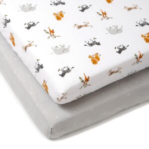 Clair de Lune Jungle Dream 2 Pack Fitted Cot Bed Sheets - 140 x 70 cm