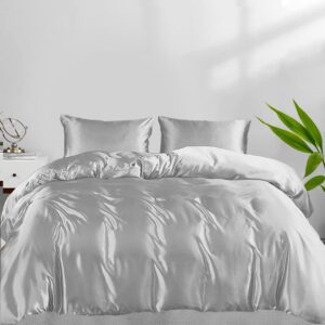 LINENWALAS 100% Natural Bamboo 3-Piece Duvet Cover Set with Zipper and Corner Ties- Softest Cool Bedding Perfect for Skincare (Emperor