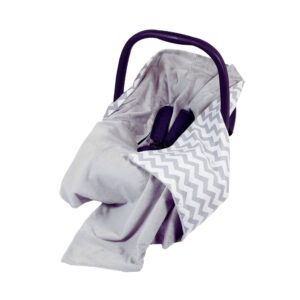 Viculii Double Sided Baby Wrap for car seat | grey chevron zig zag baby wrap swaddle cover cosytoes blanket for car seat 100x100cm