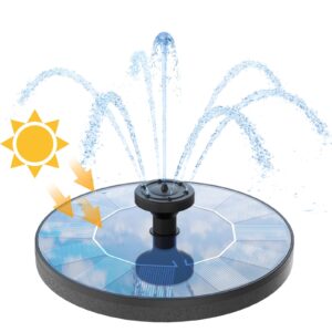 AMZtime Solar Fountain 2024 Novel Solar Water Fountain with 6 Nozzles Solar Powered Water Fountain Pump