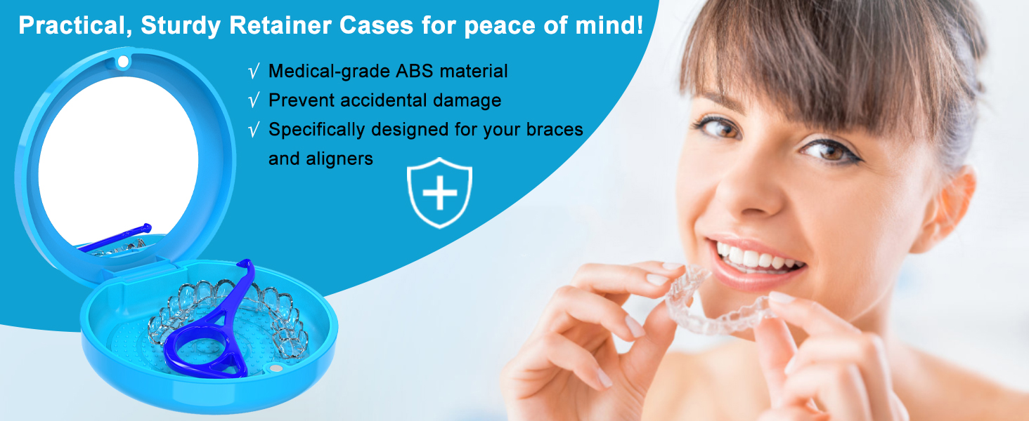Retainer Case Denture Box Orthodontic Dental Braces Mouth Guard Teeth Night Container Storage Holder