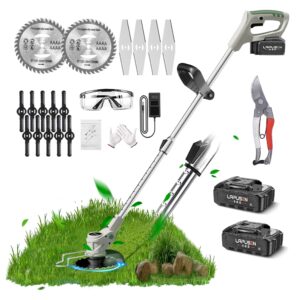 Metal Blade Cordless Strimmer 21v Grass Trimmers With 1 Pruning Shears 16 Blades 15cm Cutting Diameter Cordless Strimmer For Lawn Trimmingtwigsbrush Cutting