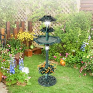 GYMAX Bird Bath and Feeder Station