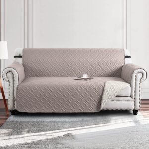 Moonlight Bedding Sofa Cover 3 Seater Non Slip 100% Water Resistant Sofa Slipcovers Beige - Cream Reversible Quilted Sofa Protectors from Pets/Dogs