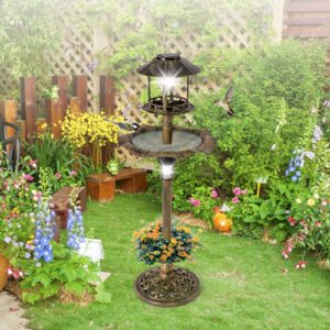 GYMAX Bird Bath and Feeder Station
