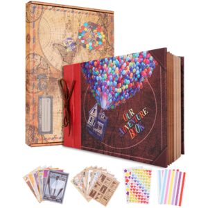Our Adventure Book Scrapbook Embossed Letter Cover Travel Journal Scrap Book Kit For Couples