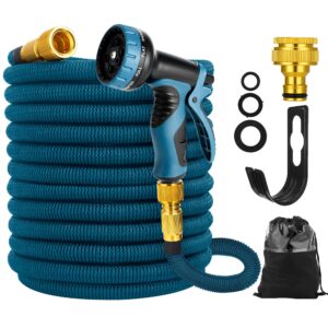 Sylken Garden Hose Expandable Garden Pipes，3 Times Expanding Flexible Magic Lightweight Watering Hose Pipe with 10 Function Spray Gun，Magic Hosepipe for Gardening Patio Car Washing Pet Bathing(75FT)