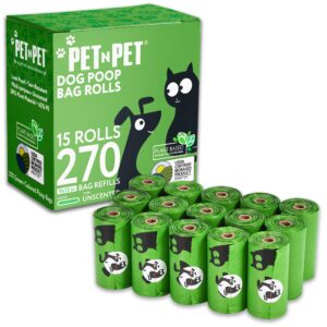 PET N PET 270-Count Unscented Dog Poop Bags Rolls: USDA Certified