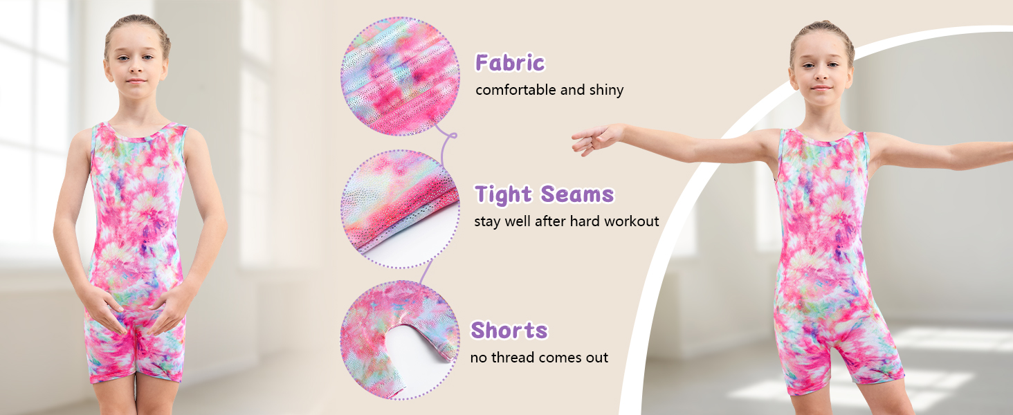 XiaoMoSha Gymnastics Leotards for Girls Gradient Color Sparkle Dance Leotards for Girls 3-14 Years