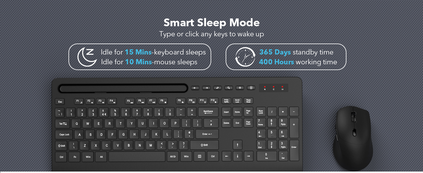 Full-Size Ergonomic Keyboard with Wrist Rest