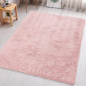 Aspire Homeware Rugs Living Room - Pink Area Rugs for Bedroom 80x300cm Anti Slip - Modern Super Soft Thick Pile Fluffy Shaggy Rug Non Shedding