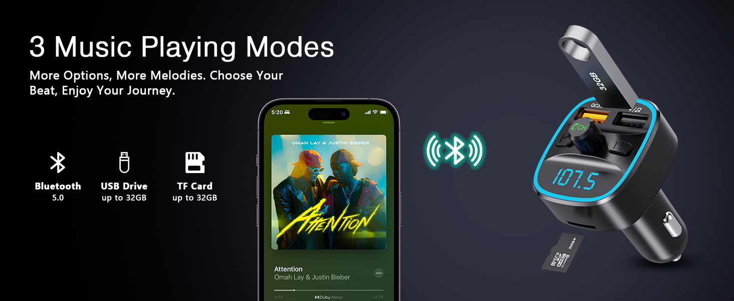 fm bluetooth transmitter car