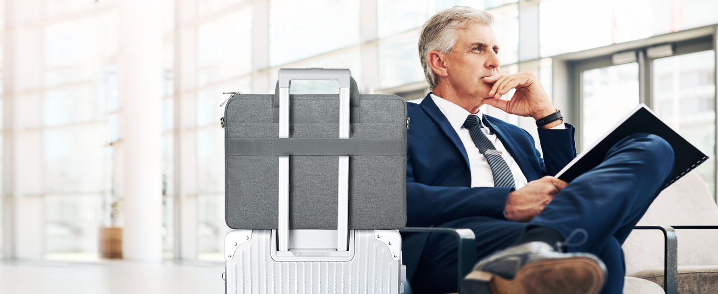 LANDICI 360°Protective Laptop Bag with Luggage Belt