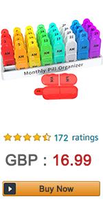 pill box organiser 3 times a day pill organizer medication organiser 7 day medicine pots