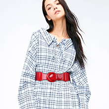 red stretch waist belt