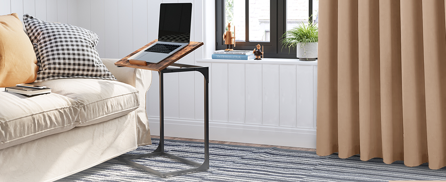 BLACKOUT EYELET CURTAIN BEIGE