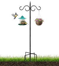 Wild Bird Feeder Pole with Decorative Finial
