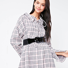 white stretch wide waist belt