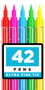 Acrylic Paint Pens – 42 Acrylic Paint Markers – Extra Fine Tip Paint Pens (0.7mm) for Rock Painting,