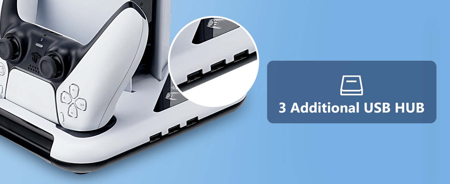 PS5 Slim Stand Cooling Station with Controller Charging Station for Playstation 5 PS5 Accessories