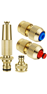 4 Pcs Hose Pipe Quick Connectors & Spray Nozzle