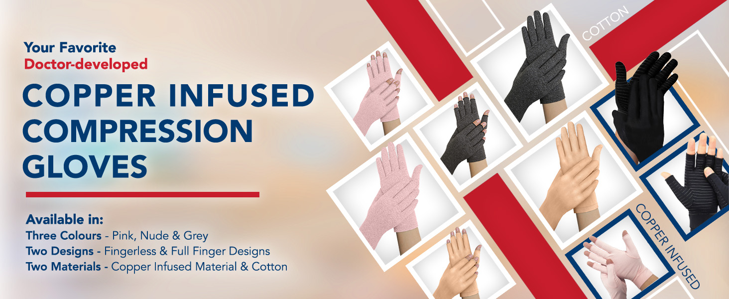 Copper Open Finger Gloves