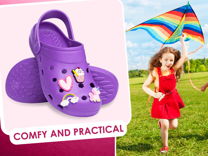 CityComfort Girls Clogs with Removable Charms