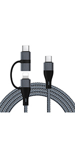 2 in 1 USB C Charger Cable