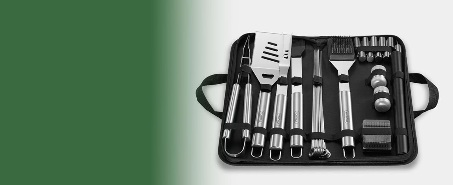 30 piece BBQ accessories set with carry case