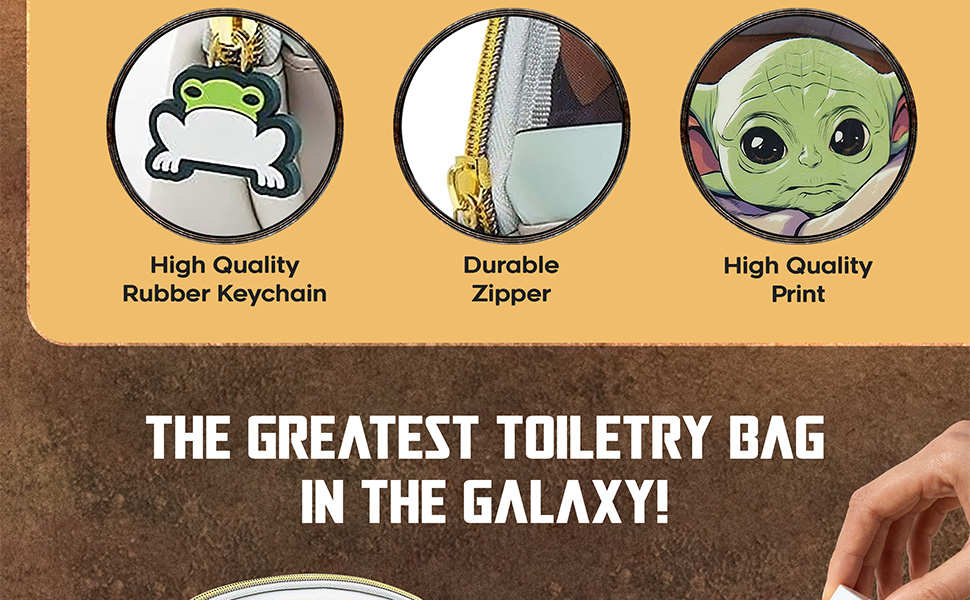 Disney Stitch Toiletry Bag for Women Teenagers Girls Travel Accessories Baby Yoda