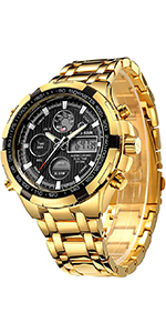 Luxury Stainless Steel Analog Digital Watches for Men