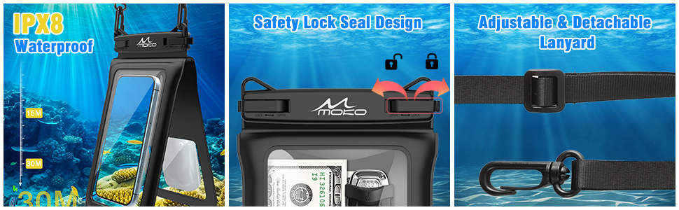 waterproof phone pouch case women men swimming kayaking snorkeling fishing