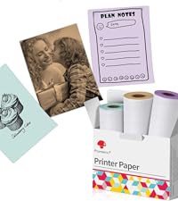 3 verschiedenfarbige Thermopapierrollen