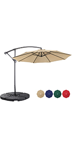 2.7/3M Offset Parasol with 4pcs Base