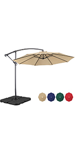 2.7/3M Cantilever Parasol with Filling Base