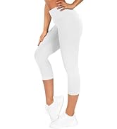 TNNZEET 2 Pack High Waist Cropped Leggings for Women UK, 3/4 Black Leggings for Yoga Sports