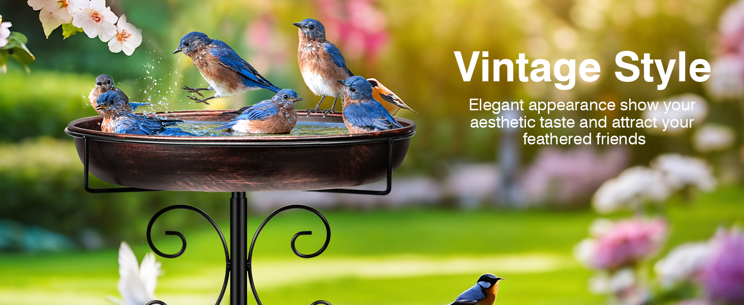 Metal Bird Bath for Outside
