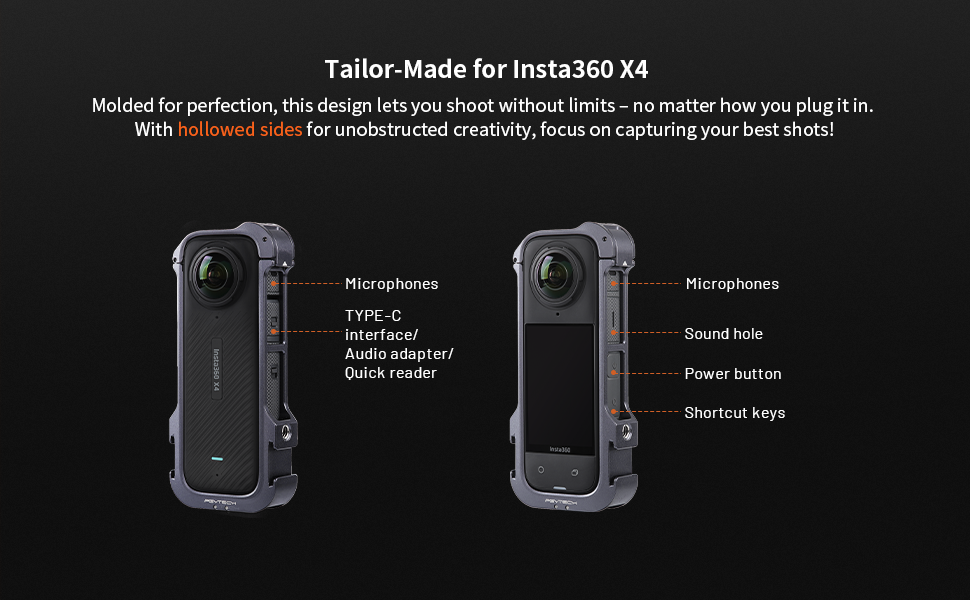 PGYTECH Aluminum Camera Cage for Insta360 X4
