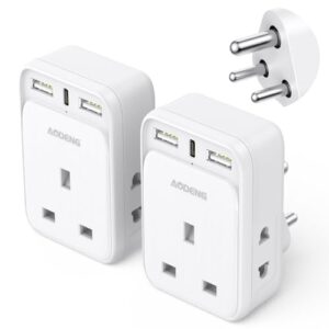 UK to India Plug Adapter 2 Packs