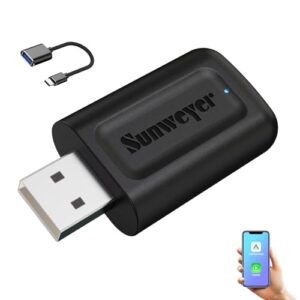 Sunweyer 2024 Latest Wireless CarPlay & Android Auto Adapter 2 IN 1 Auto Connect Box